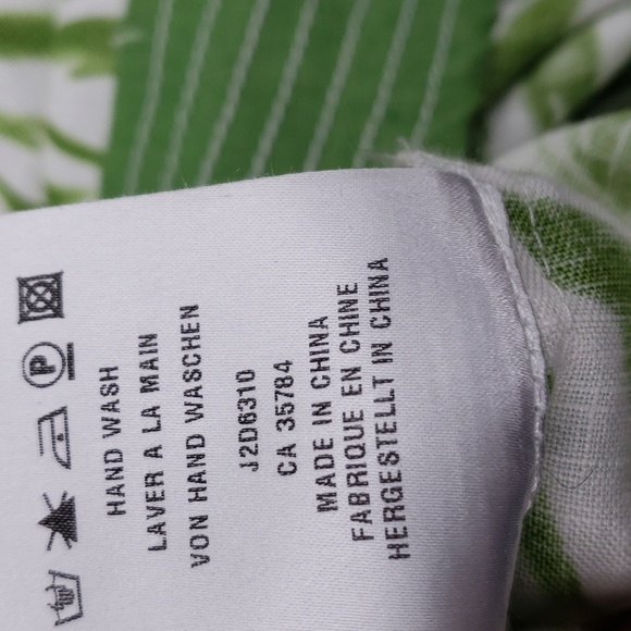 Windsmoor floral leaves green white sleeveless dress 100%lines size 16 - Picture 8 of 12